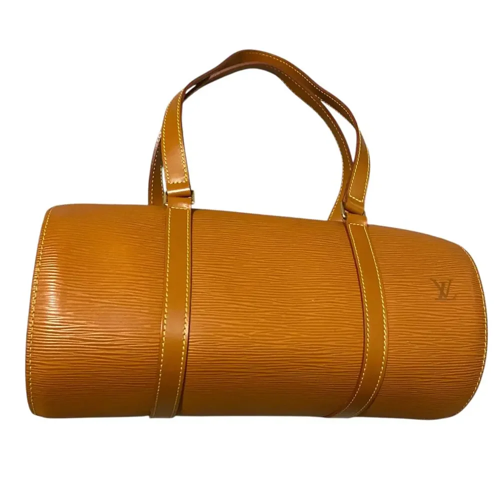 Louis Vuitton Epi Leather Soufflot Bag Cipango Golden Brown Barrel Bag Vintage